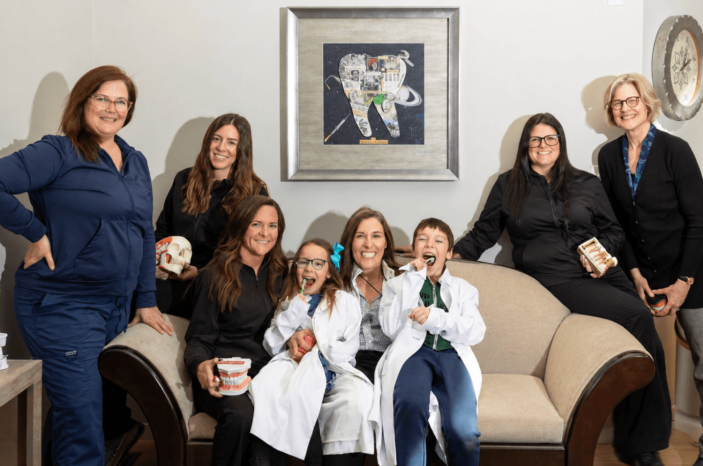Dr. Alicia Willette and her dental team at the office